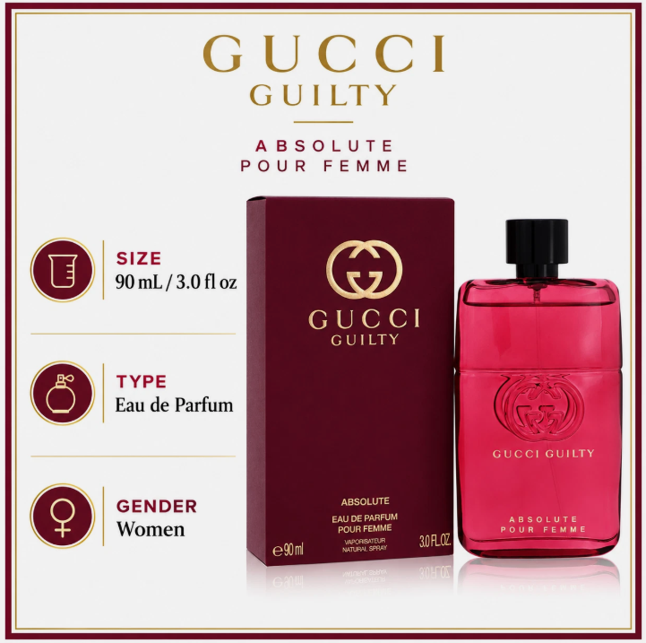 Gucci Guilty Absolute Pour Femme EDP for Women 3.0 oz / 90ml