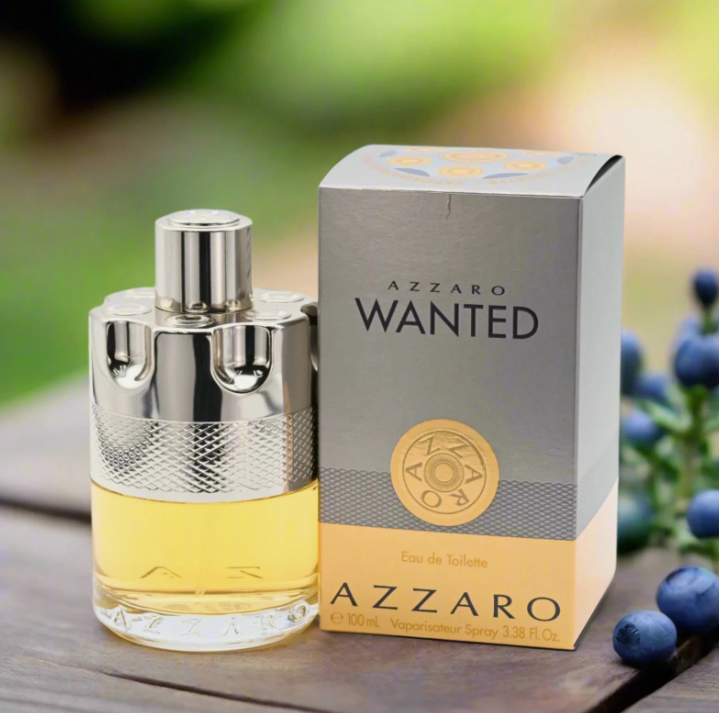Azzaro Wanted EDT bottle and box lifestyle shot