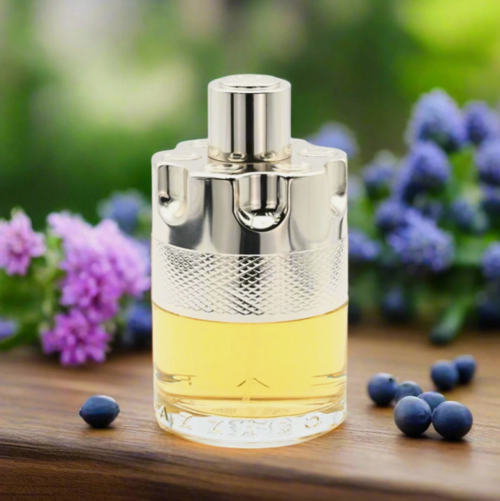Azzaro Wanted EDT bottle close up with flowers