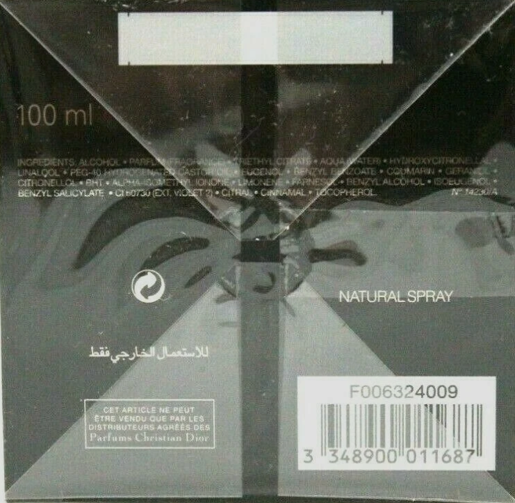 Dior Poison EDT box back with barcode